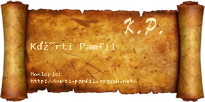 Kürti Pamfil névjegykártya